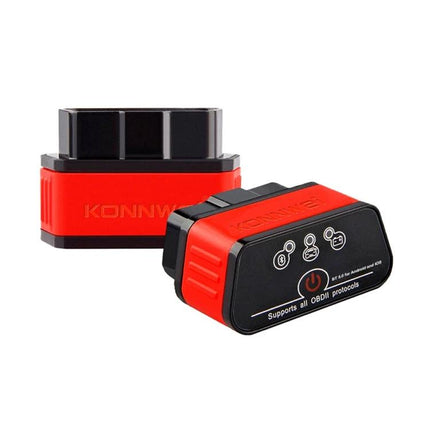 Konnwei Device for Routine Car Maintenance Checks - red OBDII scanner for engine diagnostics and quick trouble code scans