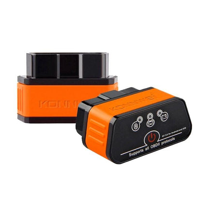 Konnwei Device for Routine Car Maintenance Checks - orange OBDII scanner for quick engine diagnostics and routine maintenance