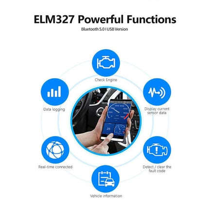 Konnwei Device for Routine Car Maintenance Checks - ELM327 Bluetooth OBDII shows check engine, live sensor data, fault code detection, vehicle info