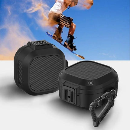 Silicone Case for Samsung Earbuds with Carabiner for Daily Use - black protective silicone case with carabiner for everyday carrying and scratch protection