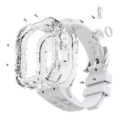 Fluorine Rubber Clear Armor Strap For Apple Watch Ultra 49mm