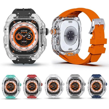 Fluorine Rubber Clear Armor Strap For Apple Watch Ultra 49mm