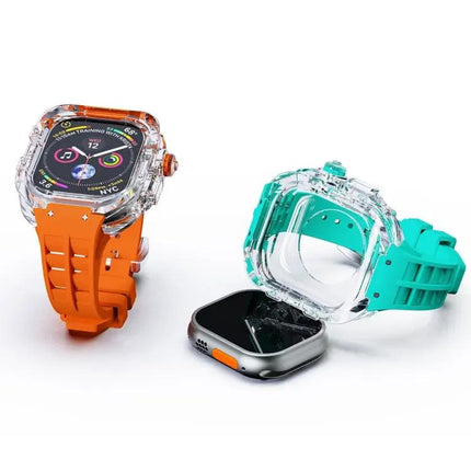 Fluorine Rubber Clear Armor Strap For Apple Watch Ultra 49mm