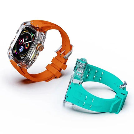 Fluorine Rubber Clear Armor Strap For Apple Watch Ultra 49mm