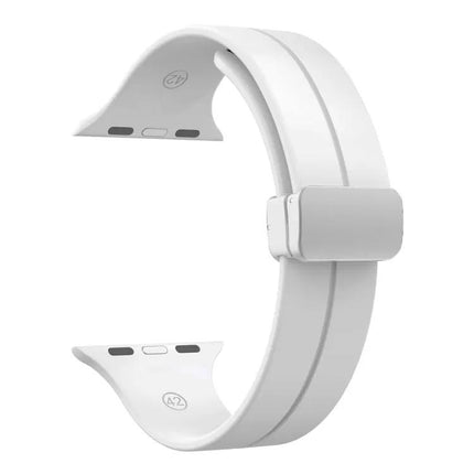 Magnetic Fold Clasp Silicone Watch Band For Apple Watch 45mm