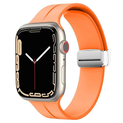 Magnetic Folding Clasp Silicone Watch Band Apple Watch 41mm