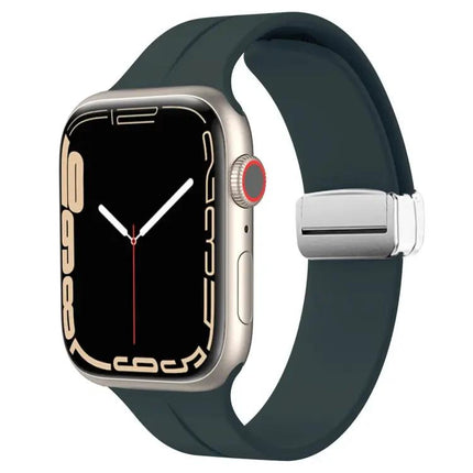 Magnetic Folding Clasp Silicone Watch Band Apple Watch 41mm