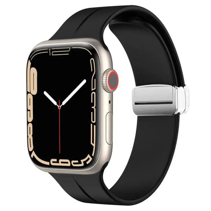 Magnetic Folding Clasp Silicone Watch Band Apple Watch 41mm