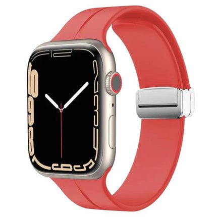 Magnetic Folding Clasp Silicone Watch Band Apple Watch 41mm