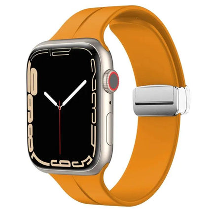 Magnetic Folding Clasp Silicone Watch Band Apple Watch 41mm