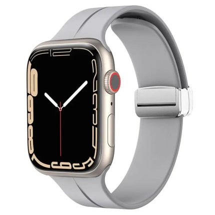 Magnetic Folding Clasp Silicone Watch Band Apple Watch 41mm