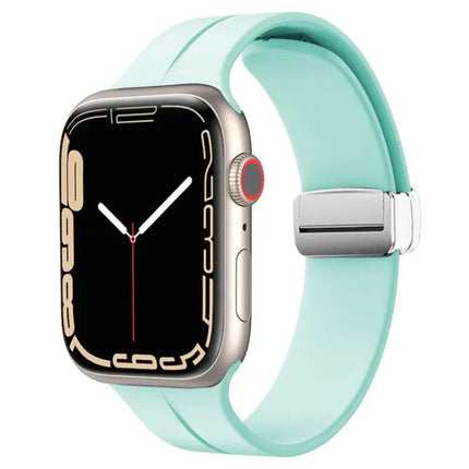Magnetic Folding Clasp Silicone Watch Band Apple Watch 41mm