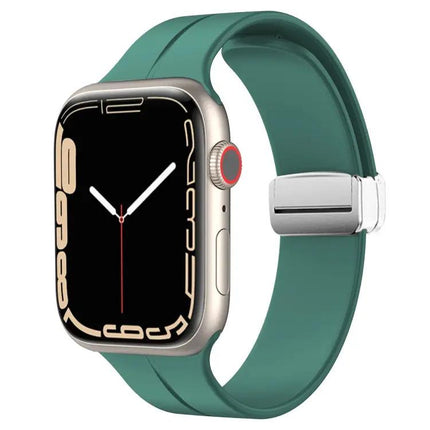 Magnetic Folding Clasp Silicone Watch Band Apple Watch 41mm