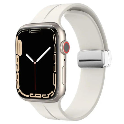 Magnetic Folding Clasp Silicone Watch Band Apple Watch 41mm