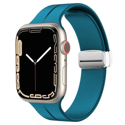 Magnetic Folding Clasp Silicone Watch Band Apple Watch 41mm