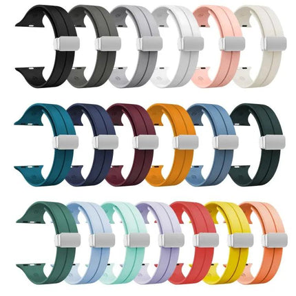 Magnetic Folding Clasp Silicone Watch Band Apple Watch 41mm