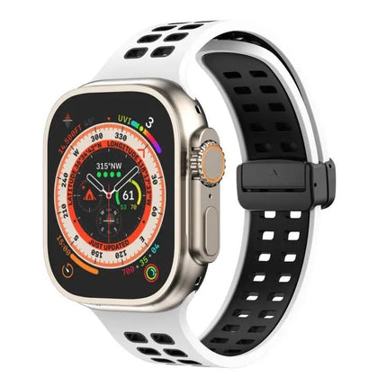 Silicone Magnetic Fold Clasp Apple Watch Band 45mm