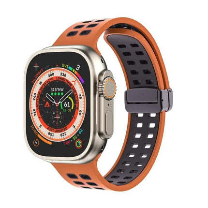 Silicone Magnetic Fold Clasp Apple Watch Band 45mm
