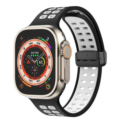 Silicone Magnetic Fold Clasp Apple Watch Band 45mm