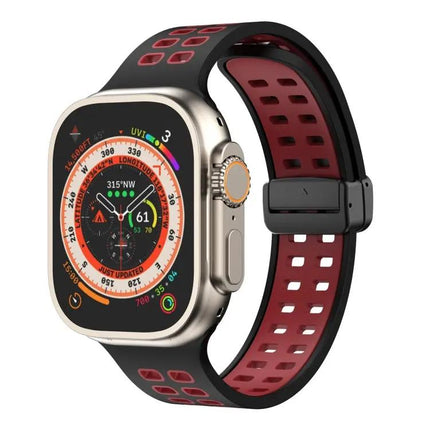 Silicone Magnetic Fold Clasp Apple Watch Band 45mm