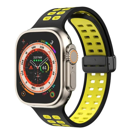 Silicone Magnetic Fold Clasp Apple Watch Band 45mm