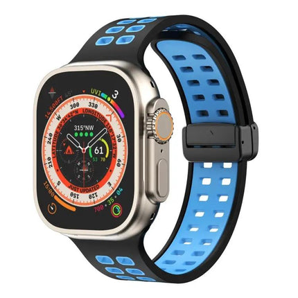 Silicone Magnetic Fold Clasp Apple Watch Band 45mm