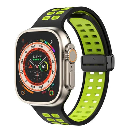 Silicone Magnetic Fold Clasp Apple Watch Band 45mm