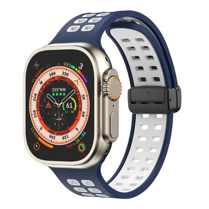 Silicone Magnetic Fold Clasp Apple Watch Band 45mm