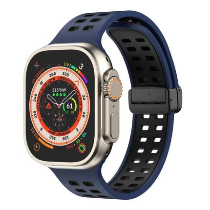 Silicone Magnetic Fold Clasp Apple Watch Band 45mm
