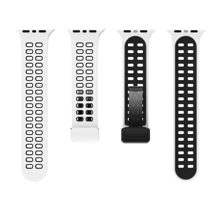 Silicone Watch Band Magnetic Fold Clasp For Apple Watch 41mm