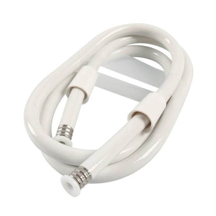 Flexible 1.5m Shower Pipe For Bathroom Use Easy Install white ABS hose with metal connectors for handheld shower, easy tool-free replacement and installation