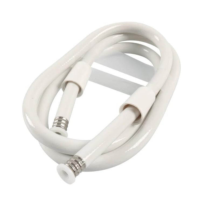 Flexible 1.5m Shower Pipe For Bathroom Use Easy Install white ABS hose with metal connectors for handheld shower, easy tool-free replacement and installation