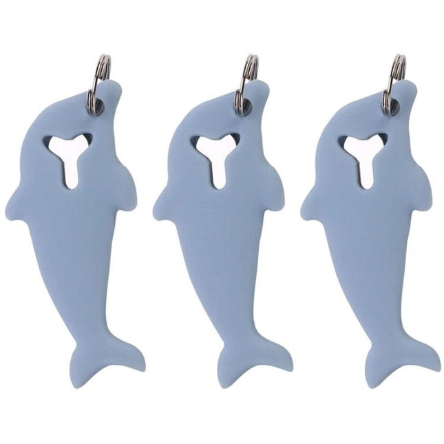 Dolphin-Shaped SIM Card Eject Tool Set for Smartphones - 3pcs dolphin silicone cover 2-in-1 SIM and memory card removal needle keyring
