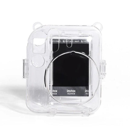 Acrylic Protective Case with Shoulder Strap for Fujifilm Instax Mini 12 clear durable cover allowing photos without removal