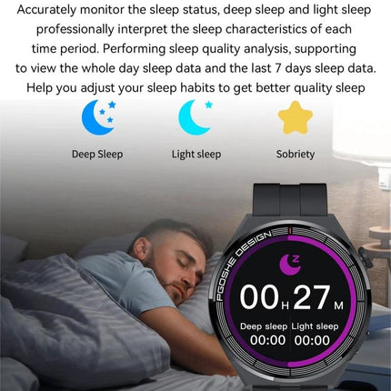 Daily Activity Tracker Watch for Everyday Health Monitoring showing sleep tracking screen with deep sleep and light sleep metrics