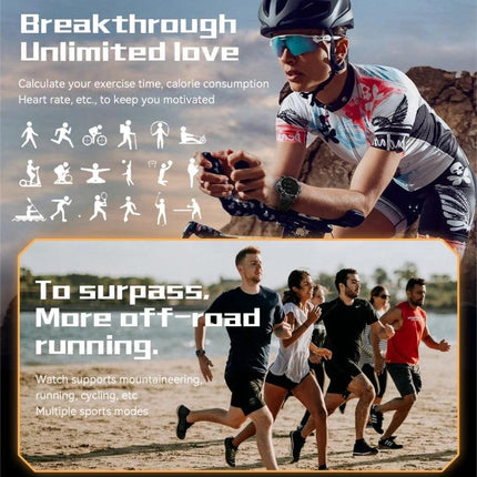 Versatile Smart Watch for Everyday Health and Activity Tracking – cyclist and runners using watch to track steps, heart rate, sleep and multisport activities