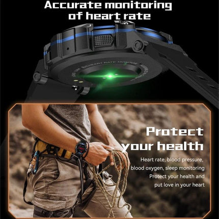 Versatile Smart Watch for Everyday Health and Activity Tracking showing heart rate sensor and outdoor activity monitoring