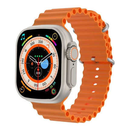 Convenient Smart Watch for Daily Health Monitoring with orange breathable silicone band and activity tracking display