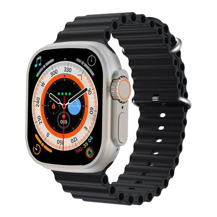 Convenient Smart Watch for Daily Health Monitoring with heart rate and step tracking on a modern silver case and black textured band