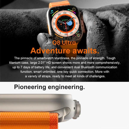 Convenient Smart Watch for Daily Health Monitoring shown on wrist with orange strap and clear HD display