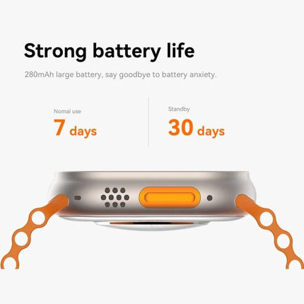 Convenient Smart Watch for Daily Health Monitoring with strong battery life showing 7 days normal use and 30 days standby