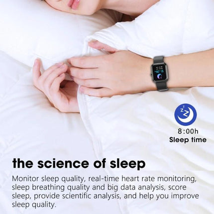 Wearable Bracelet for Daily Health and Communication Needs showing sleep tracking and heart rate monitoring on wrist while resting