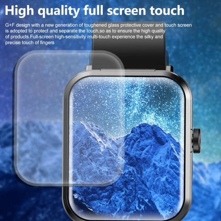 Wearable Bracelet for Daily Health and Communication Needs showing full-screen touch display with heart rate monitoring and Bluetooth connectivity