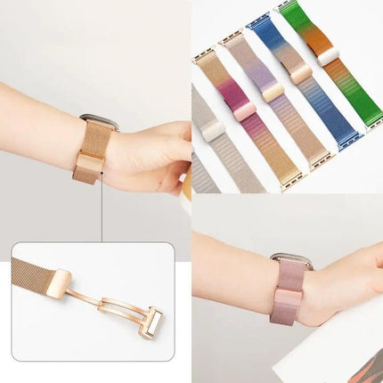 Milanese Fold Buckle Metal Band For Apple Watch 41/45mm