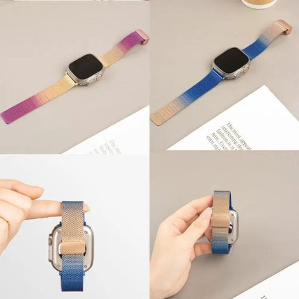 Milanese Fold Buckle Metal Band For Apple Watch 41/45mm