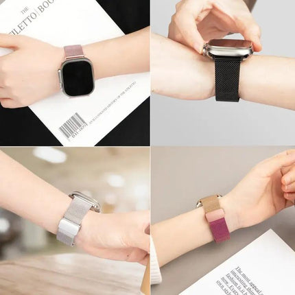 Milanese Fold Buckle Metal Band For Apple Watch 41/45mm