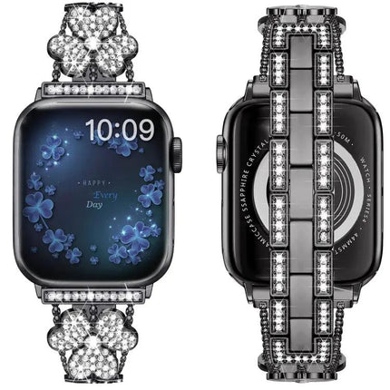 Clover Diamond Metal Adjustable Band For Apple Watch 41/45mm | Syndmart