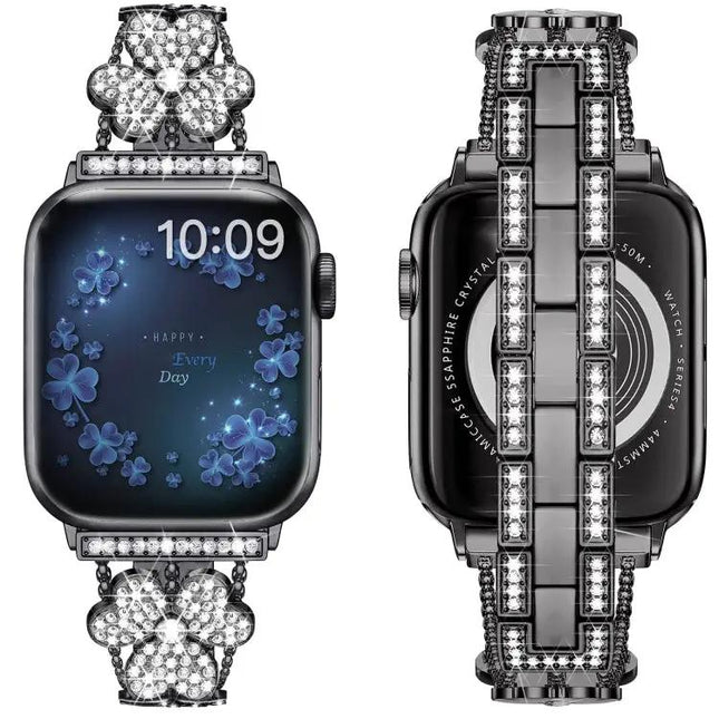 Clover Diamond Metal Adjustable Band For Apple Watch 41/45mm | Syndmart