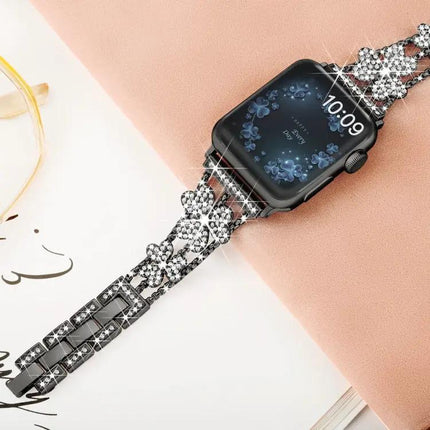 Clover Diamond Metal Adjustable Band For Apple Watch 41/45mm