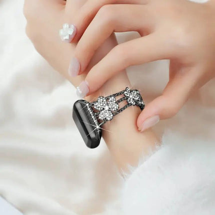 Clover Diamond Metal Adjustable Band For Apple Watch 41/45mm